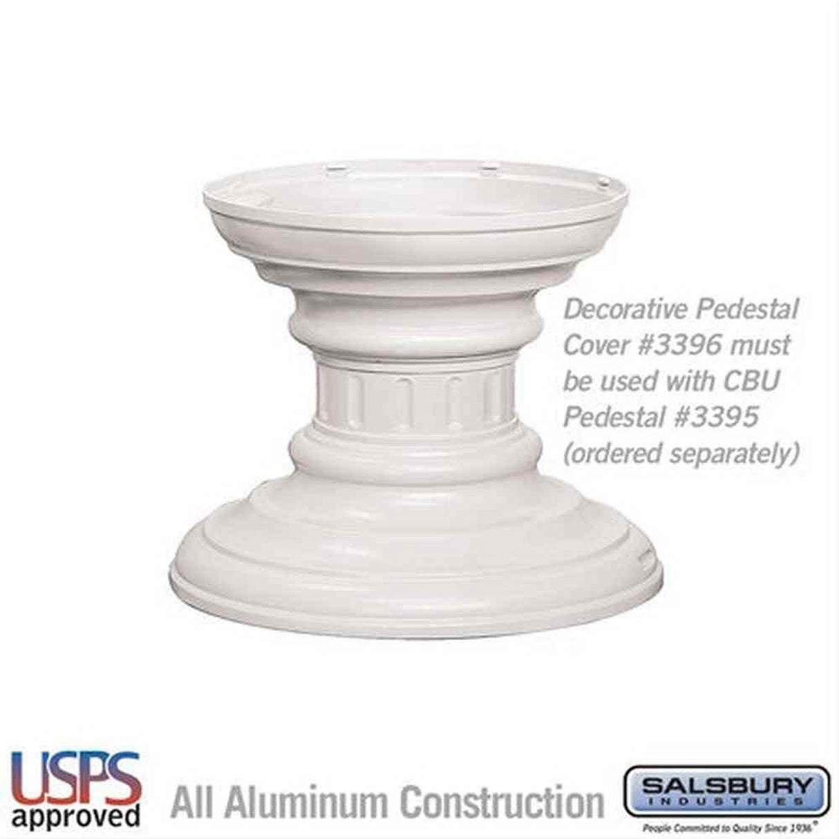 Salsbury Industries 3386WHT 3386 Regency Decorative Pedestal Cover Short White