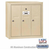 Salsbury Industries 3503SSU 3503-SU Vertical Mailbox 3 Doors Surface Mounted USPS Access Sandstone