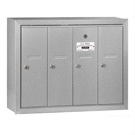 Salsbury Industries 3504ASU 3504-SU Vertical Mailbox 4 Doors Surface Mounted USPS Access Aluminum