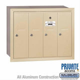 Salsbury Industries 3504SRP 3504-RP Vertical Mailbox 4 Doors Recessed Mounted Private Access Sandstone