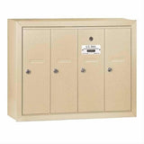 Salsbury Industries 3504SSU 3504-SU Vertical Mailbox 4 Doors Surface Mounted USPS Access Sandstone