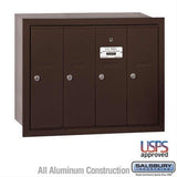 Salsbury Industries 3504ZRU 3504-RU Vertical Mailbox 4 Doors Recessed Mounted USPS Access Bronze