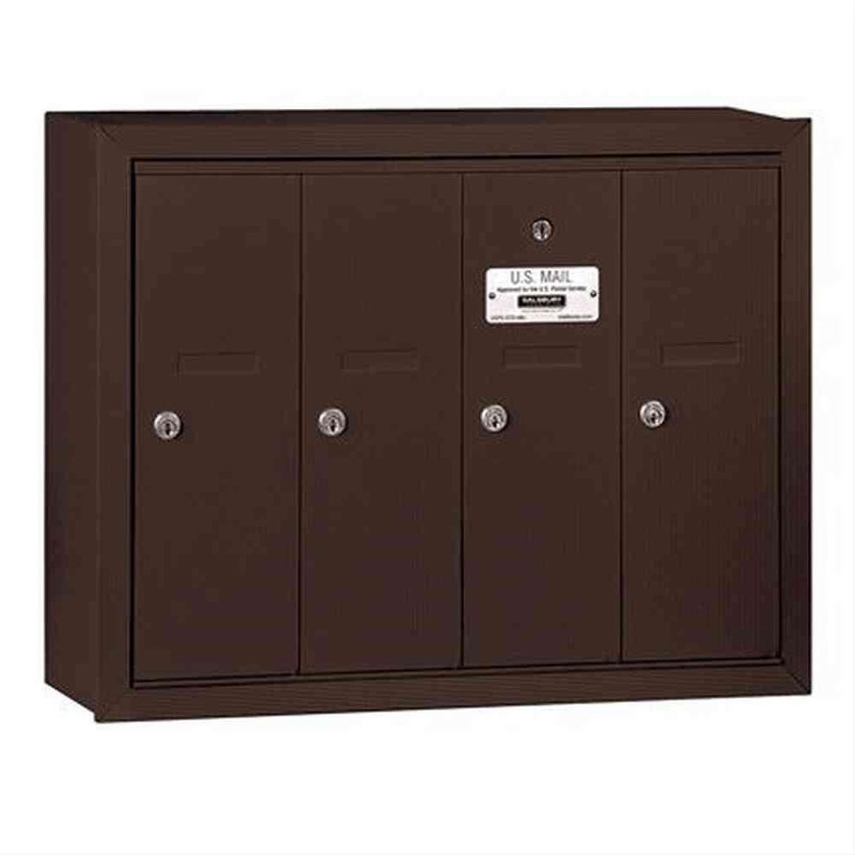 Salsbury Industries 3504ZSU 3504-SU Vertical Mailbox 4 Doors Surface Mounted USPS Access Bronze