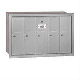 Salsbury Industries 3505ARU 3505-RU Vertical Mailbox 5 Doors Recessed Mounted USPS Access Aluminum