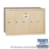 Salsbury Industries 3505SRP 3505-RP Vertical Mailbox 5 Doors Recessed Mounted Private Access Sandstone