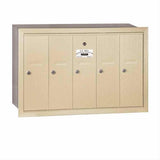 Salsbury Industries 3505SRU 3505-RU Vertical Mailbox 5 Doors Recessed Mounted USPS Access Sandstone