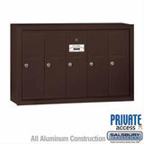 Salsbury Industries 3505ZSP 3505-SP Vertical Mailbox 5 Doors Surface Mounted Private Access Bronze