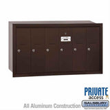 Salsbury Industries 3506ZRP 3506-RP Vertical Mailbox 6 Doors Recessed Mounted Private Access Bronze