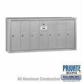 Salsbury Industries 3507ASP 3507-SP Vertical Mailbox 7 Doors Surface Mounted Private Access Aluminum