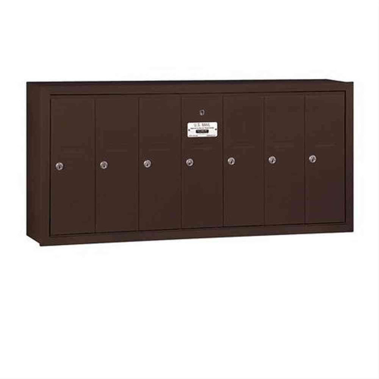 Salsbury Industries 3507ZSU 3507-SU Vertical Mailbox 7 Doors Surface Mounted USPS Access Bronze