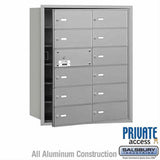 Salsbury Industries 3612AFP 3612-FP 4B+ Horizontal Mailbox 12 B Doors Front Loading Private Access Aluminum
