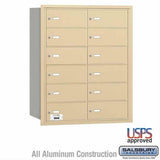 Salsbury Industries 3612SRU 3612-RU 4B+ Horizontal Mailbox 12 B Doors Rear Loading USPS Access Sandstone