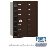 Salsbury Industries 3614ZFP 3614-FP 4B+ Horizontal Mailbox 14 B Doors Front Loading Private Access Bronze