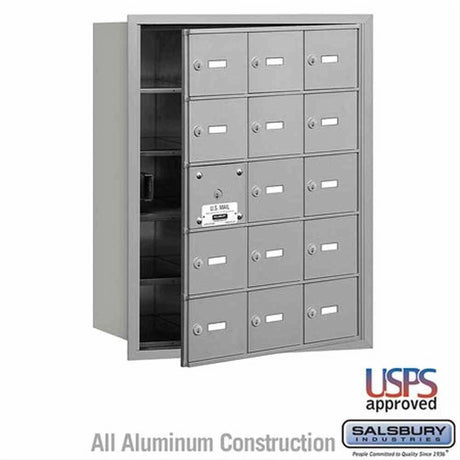 Salsbury Industries 3615AFU 3615-FU 4B+ Horizontal Mailbox 15 A Doors Front Loading USPS Access Aluminum
