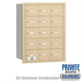 Salsbury Industries 3615SRP 3615-RP 4B+ Horizontal Mailbox 15 A Doors Rear Loading Private Access Sandstone