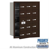 Salsbury Industries 3615ZFP 3615-FP 4B+ Horizontal Mailbox 15 A Doors Front Loading Private Access Bronze