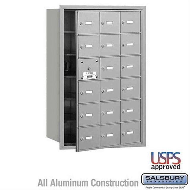 Salsbury Industries 3618AFU 3618-FU 4B+ Horizontal Mailbox 18 A Doors Front Loading USPS Access Aluminum