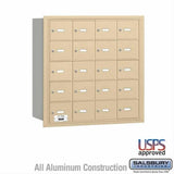 Salsbury Industries 3620SRU 3620-RU 4B+ Horizontal Mailbox 20 A Doors Rear Loading USPS Access Sandstone