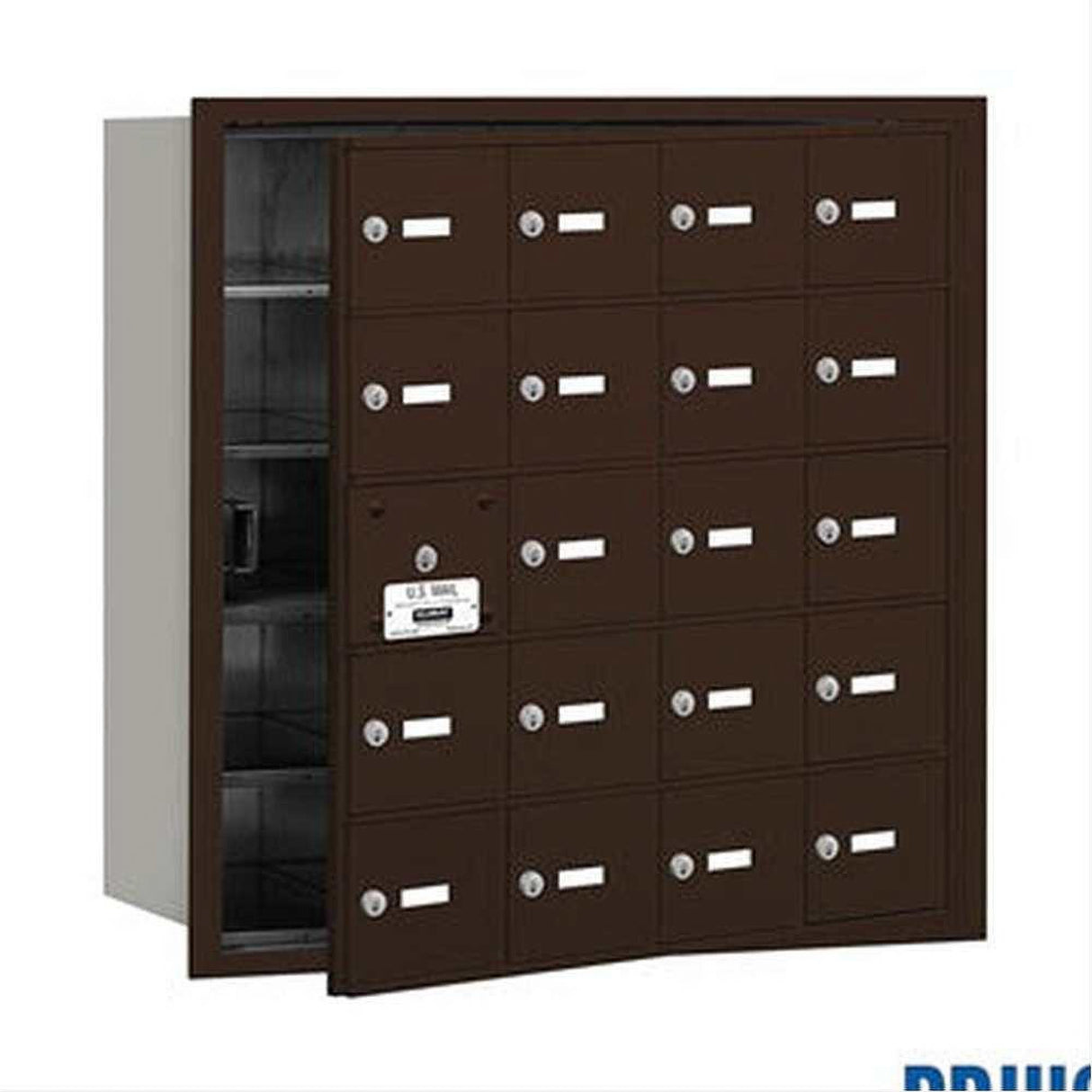 Salsbury Industries 3620ZFP 3620-FP 4B+ Horizontal Mailbox 20 A Doors Front Loading Private Access Bronze