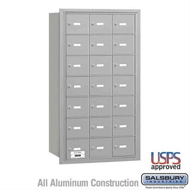 Salsbury Industries 3621ARU 3621-RU 4B+ Horizontal Mailbox 21 A Doors Rear Loading USPS Access Aluminum