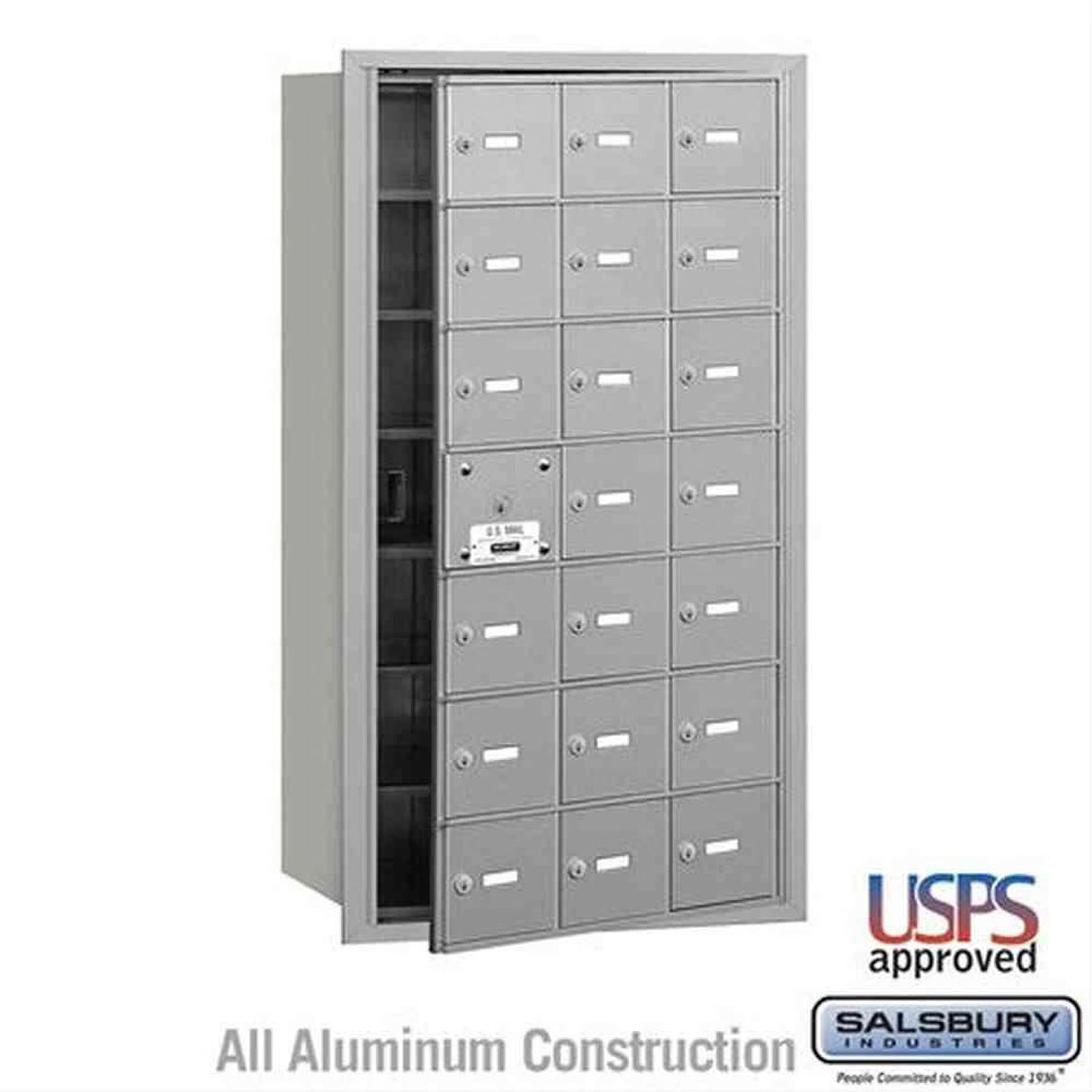 Salsbury Industries 3621AFU 3621-FU 4B+ Horizontal Mailbox 21 A Doors Front Loading USPS Access Aluminum