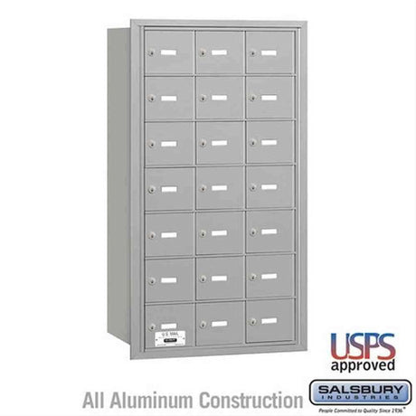 Salsbury Industries 3621ARU 3621-RU 4B+ Horizontal Mailbox 21 A Doors Rear Loading USPS Access Aluminum