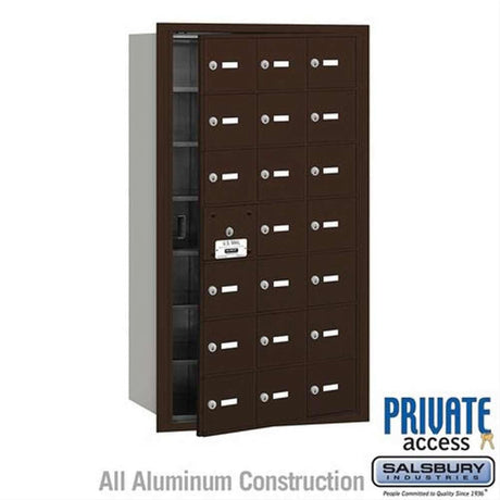 Salsbury Industries 3621ZFP 3621-FP 4B+ Horizontal Mailbox 21 A Doors Front Loading Private Access Bronze