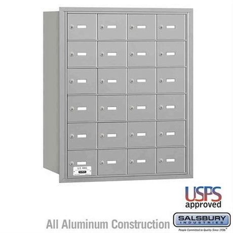 Salsbury Industries 3624ARU 3624-RU 4B+ Horizontal Mailbox 24 A Doors Rear Loading USPS Access Aluminum