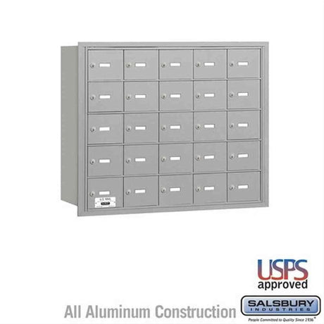 Salsbury Industries 3625ARU 3625-RU 4B+ Horizontal Mailbox 25 A Doors Rear Loading USPS Access Aluminum