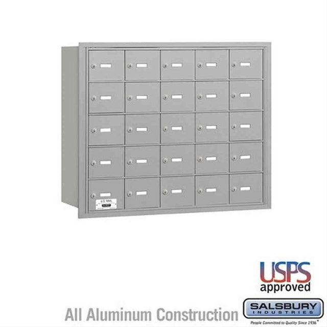 Salsbury Industries 3625ARU 3625-RU 4B+ Horizontal Mailbox 25 A Doors Rear Loading USPS Access Aluminum