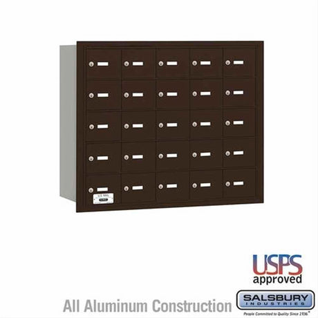 Salsbury Industries 3625ZRU 3625-RU 4B+ Horizontal Mailbox 25 A Doors Rear Loading USPS Access Bronze