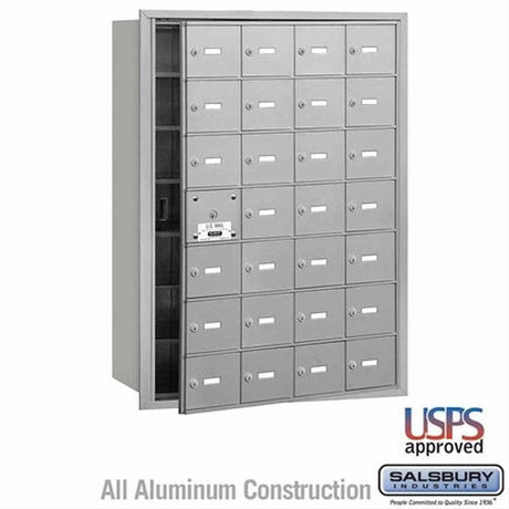 Salsbury Industries 3628AFU 3628-FU 4B+ Horizontal Mailbox 28 A Doors Front Loading USPS Access Aluminum