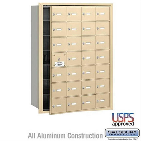 Salsbury Industries 3628SFU 3628-FU 4B+ Horizontal Mailbox 28 A Doors Front Loading USPS Access Sandstone