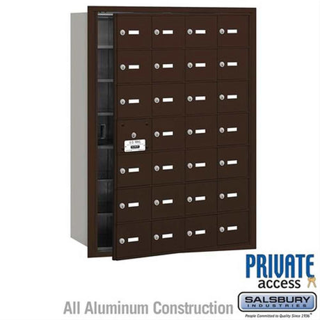 Salsbury Industries 3628ZFP 3628-FP 4B+ Horizontal Mailbox 28 A Doors Front Loading Private Access Bronze