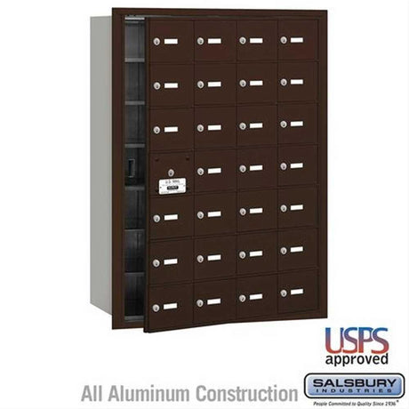 Salsbury Industries 3628ZFU 3628-FU 4B+ Horizontal Mailbox 28 A Doors Front Loading USPS Access Bronze