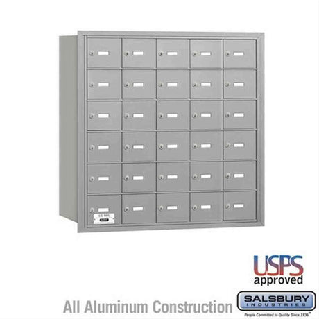 Salsbury Industries 3630ARU 3630-RU 4B+ Horizontal Mailbox 30 A Doors Rear Loading USPS Access Aluminum