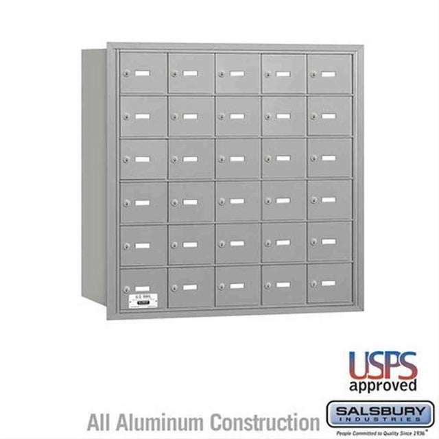 Salsbury Industries 3630ARU 3630-RU 4B+ Horizontal Mailbox 30 A Doors Rear Loading USPS Access Aluminum