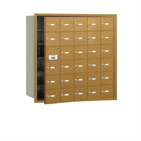Salsbury Industries 3630GFU 3630-FU 4B+ Horizontal Mailbox 30 A Doors Front Loading USPS Access Gold