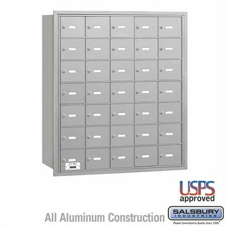 Salsbury Industries 3635ARU 3635-RU 4B+ Horizontal Mailbox 35 A Doors Rear Loading USPS Access Aluminum