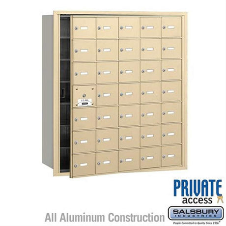 Salsbury Industries 3635SFP 3635-FP 4B+ Horizontal Mailbox 35 A Doors Front Loading Private Access Sandstone