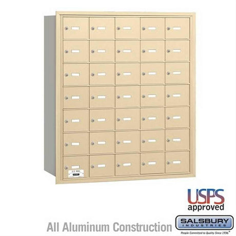 Salsbury Industries 3635SRU 3635-RU 4B+ Horizontal Mailbox 35 A Doors Rear Loading USPS Access Sandstone