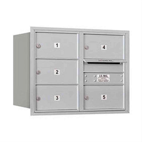 Salsbury Industries 3706D-05ARP-05-RP 4C Horizontal Mailbox 6 Door High Rear Loading Private Access Aluminum