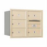 Salsbury Industries 3706D-05SRP-05-RP 4C Horizontal Mailbox 6 Door High Rear Loading Private Access Sandstone