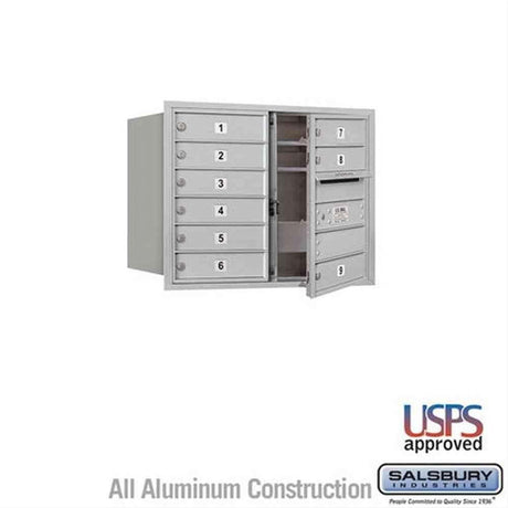 Salsbury Industries 3706D-09AFU-09-FU 4C Horizontal Mailbox 6 Door High Front Loading USPS Access Aluminum