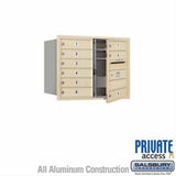 Salsbury Industries 3706D-09SFP-09-FP 4C Horizontal Mailbox 6 Door High Front Loading Private Access Sandstone