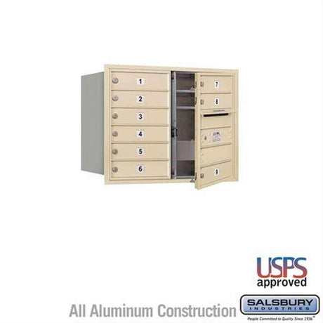 Salsbury Industries 3706D-09SFU-09-FU 4C Horizontal Mailbox 6 Door High Front Loading USPS Access Sandstone