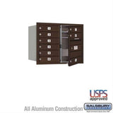 Salsbury Industries 3706D-09ZFU-09-FU 4C Horizontal Mailbox 6 Door High Front Loading USPS Access Bronze