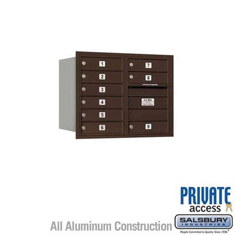 Salsbury Industries 3706D-09ZRP-09-RP 4C Horizontal Mailbox 6 Door High Rear Loading Private Access Bronze
