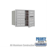 Salsbury Industries 3706D-10AFP-10-FP 4C Horizontal Mailbox 6 Door High Front Loading Private Access Aluminum