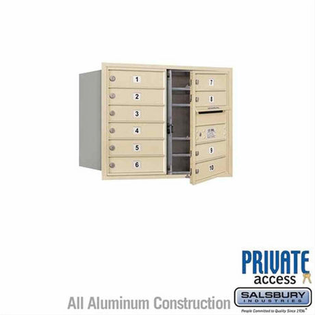 Salsbury Industries 3706D-10SFP-10-FP 4C Horizontal Mailbox 6 Door High Front Loading Private Access Sandstone